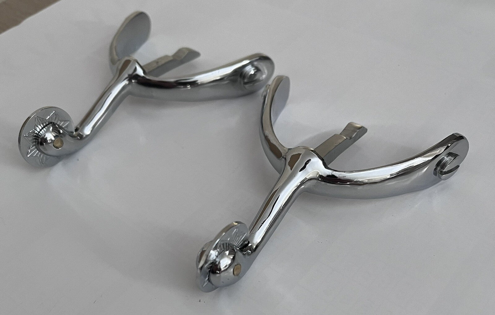 Swan Neck Spurs Solid Brass Nickel & Chromed British Army / Military Boots/Shoes