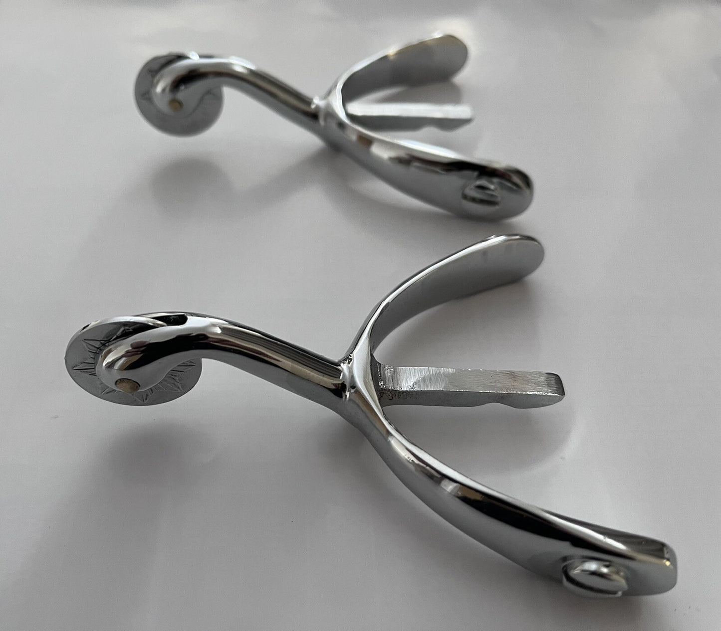 Swan Neck Spurs Solid Brass Nickel & Chromed British Army / Military Boots/Shoes