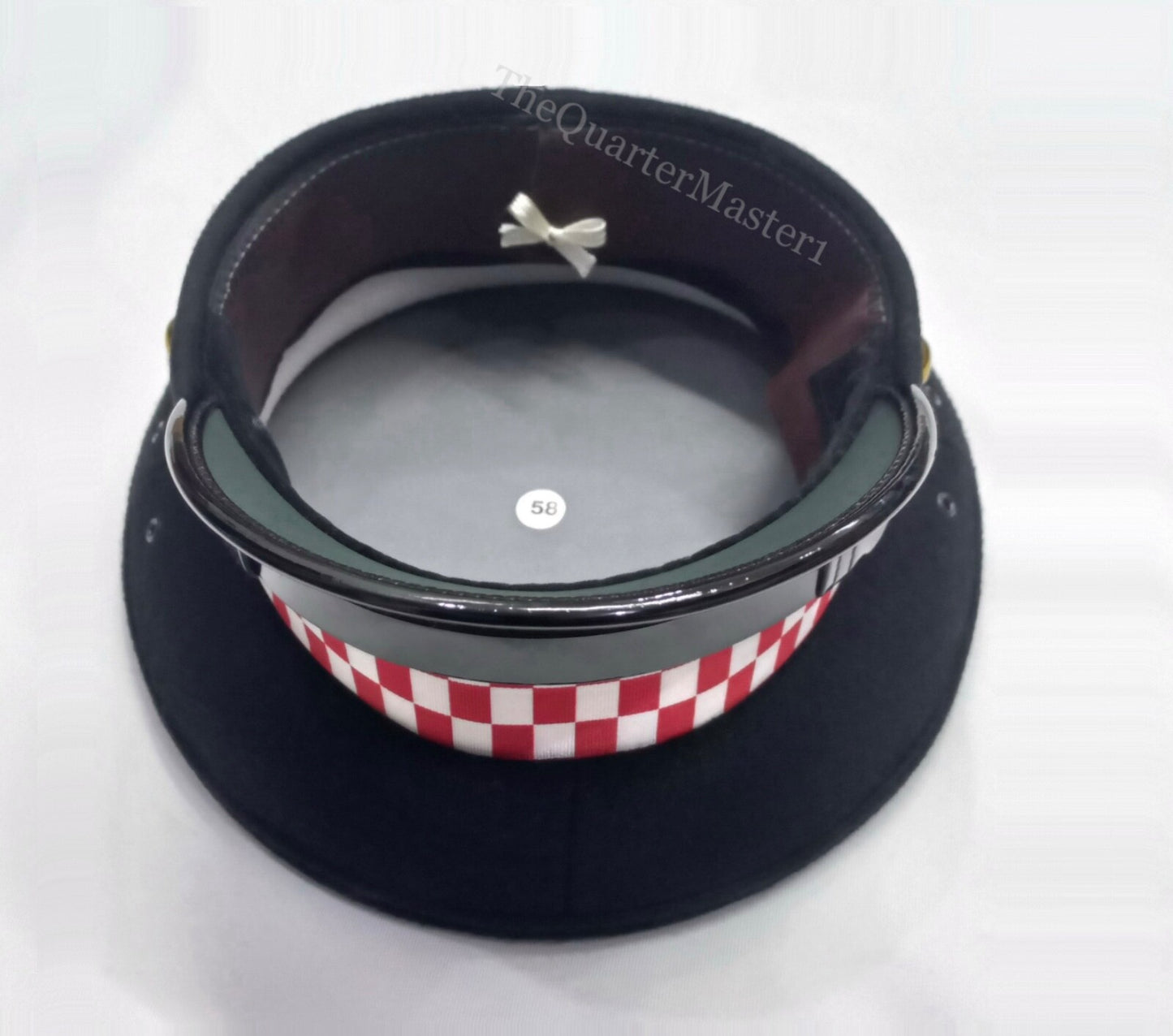 UK/ British Police officer  Cap/Hat ( Black Wool/Melton Top) Red & White dicing