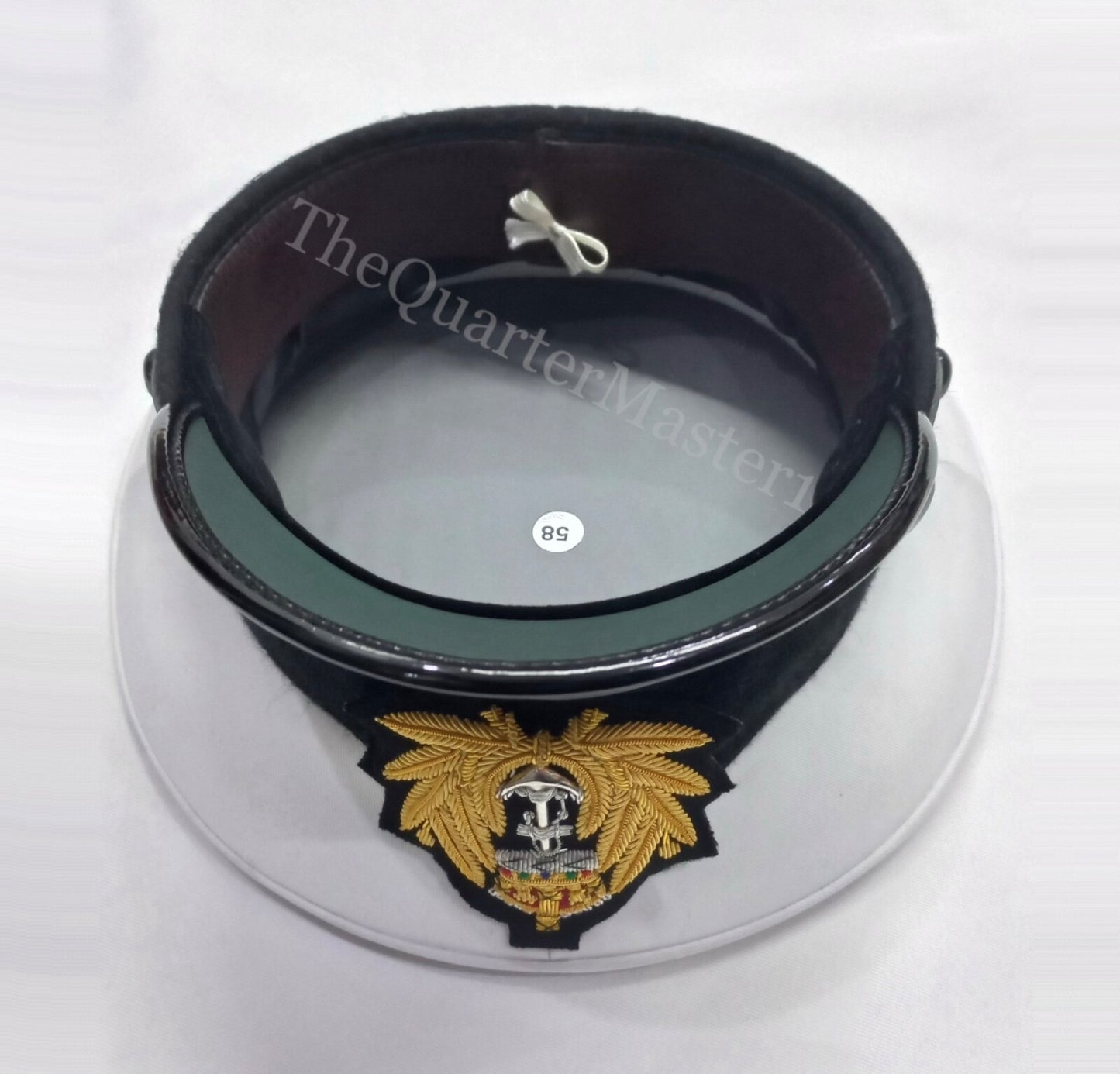 RN Royal Navy officer cap white Cotton Twill Top with RN Kings's III Crown Badge