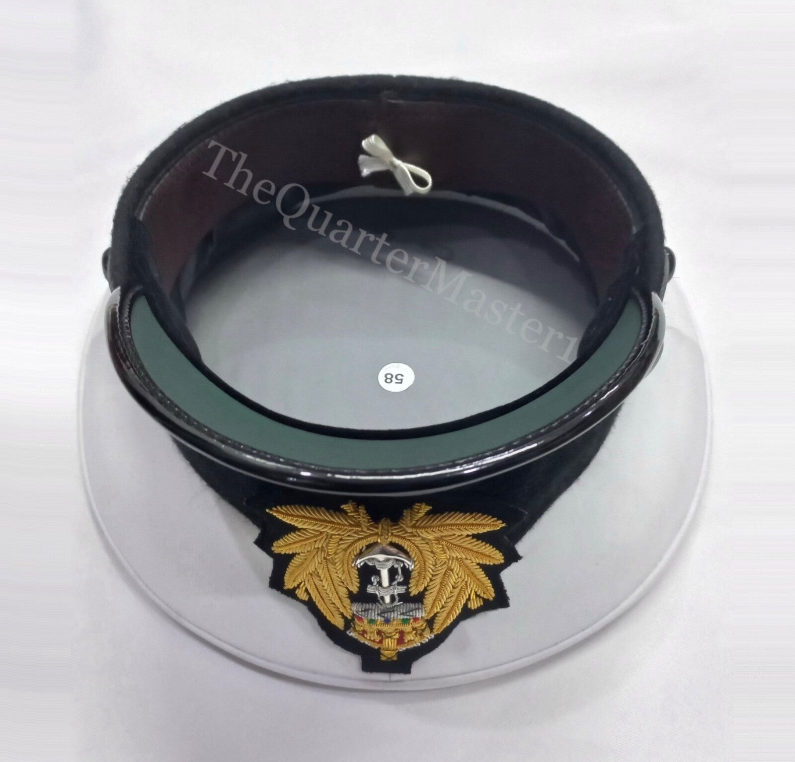 RN Royal Navy officer cap white Cotton Twill Top with RN Kings's III Crown Badge