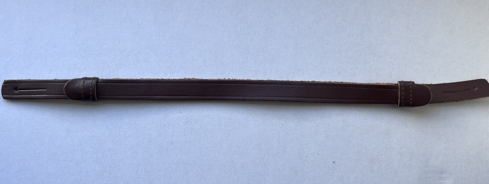 Military Forces Peaked Cap Chin Strap Brown Genuine Leather Adjustable Loops