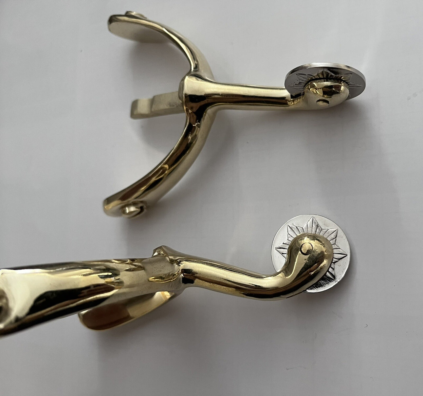 Swan Neck Spurs Solid Brass Metal (Pair) British Army/ Military Boots/ Shoes