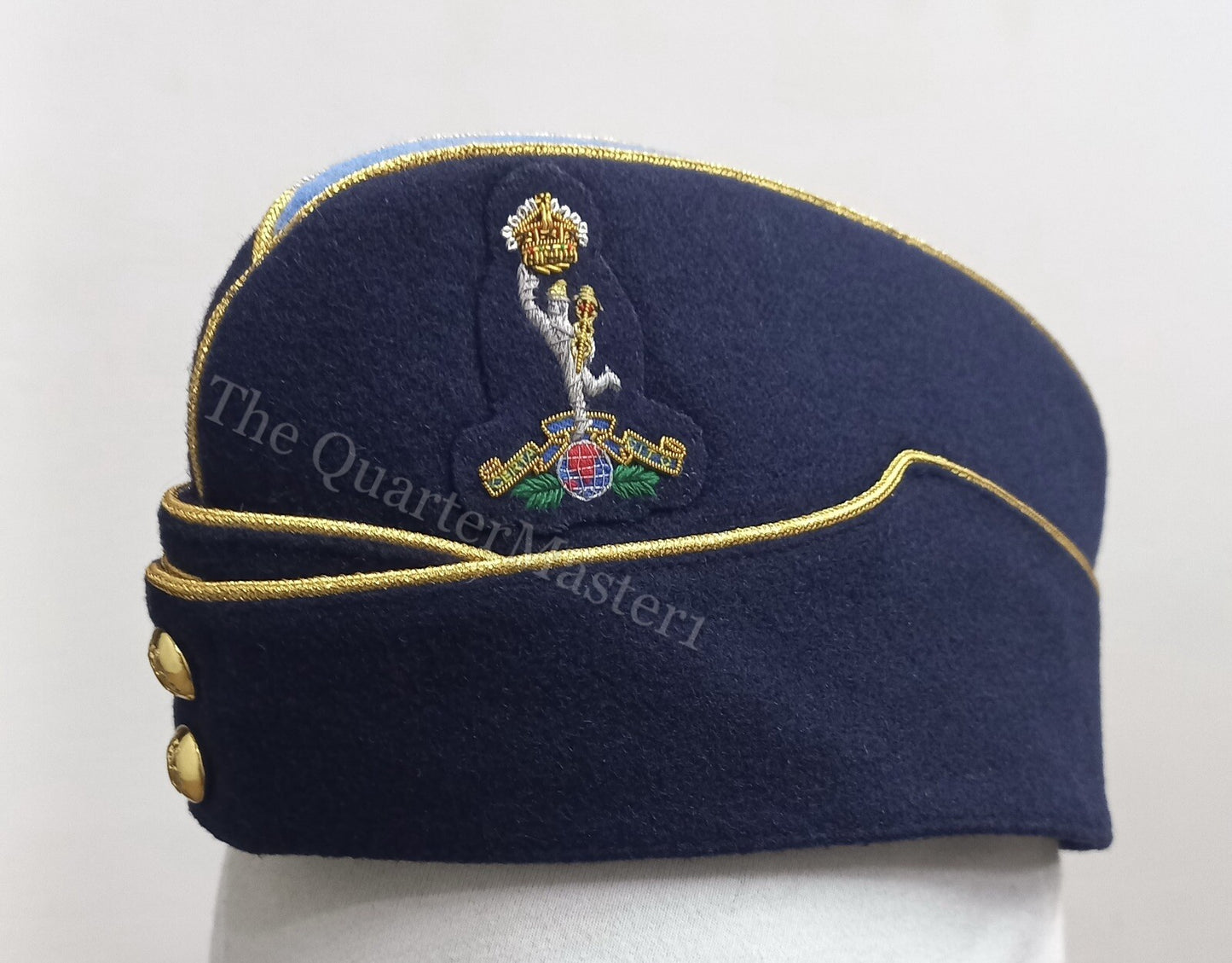 Royal Signals Officers Side Hat /Cap 100% Wool /Melton King's Crown ( Brand New)