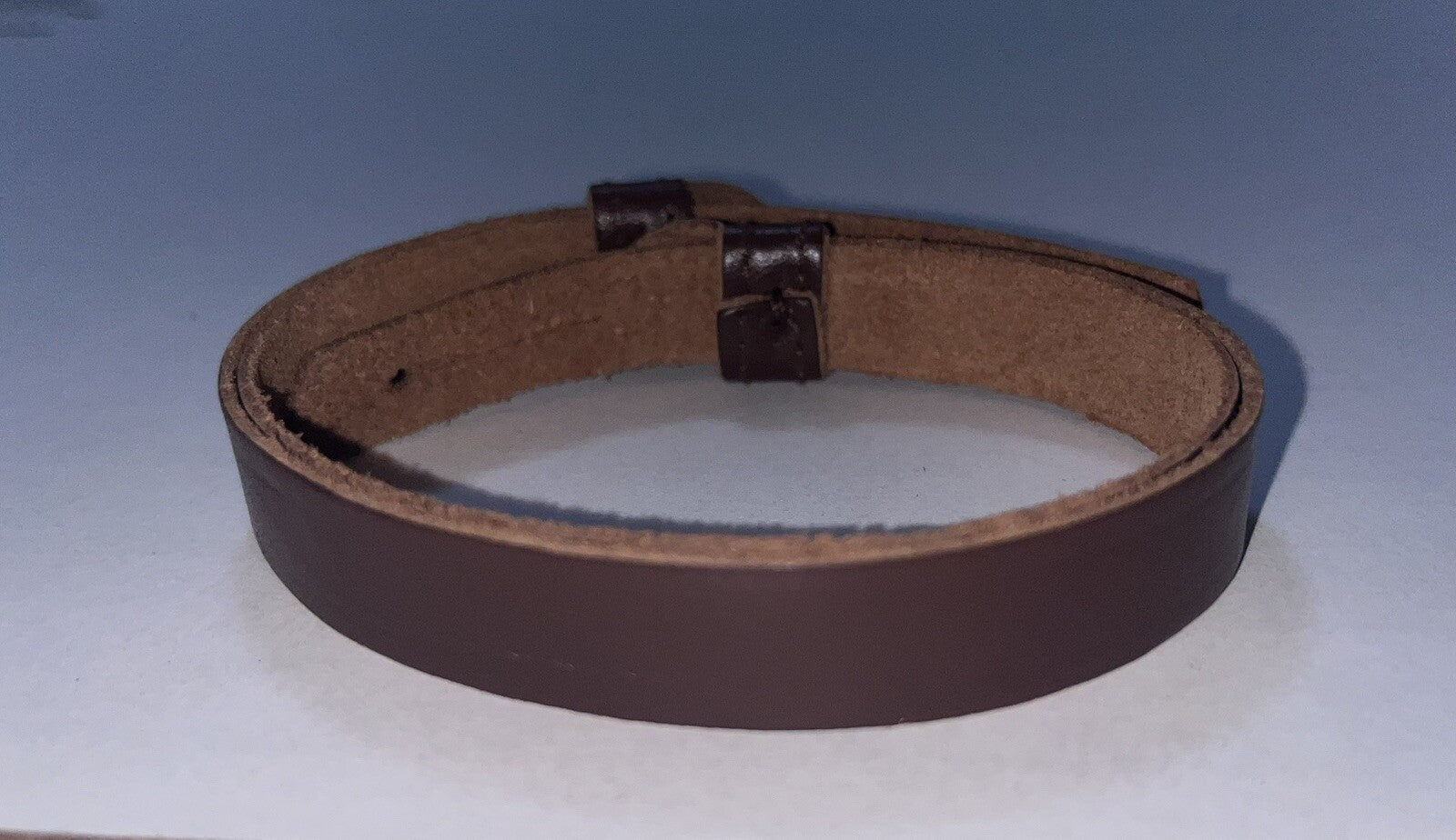 Military Forces Peaked Cap Chin Strap Brown Genuine Leather Adjustable Loops