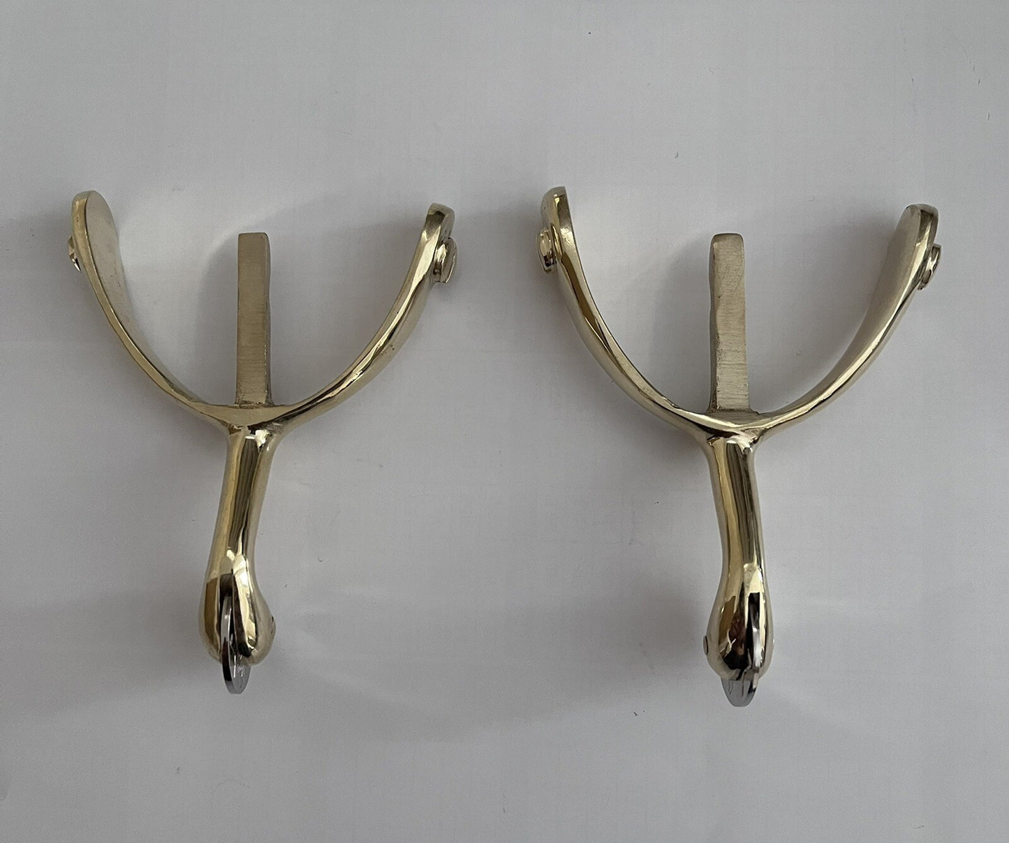 Swan Neck Spurs Solid Brass Metal (Pair) British Army/ Military Boots/ Shoes