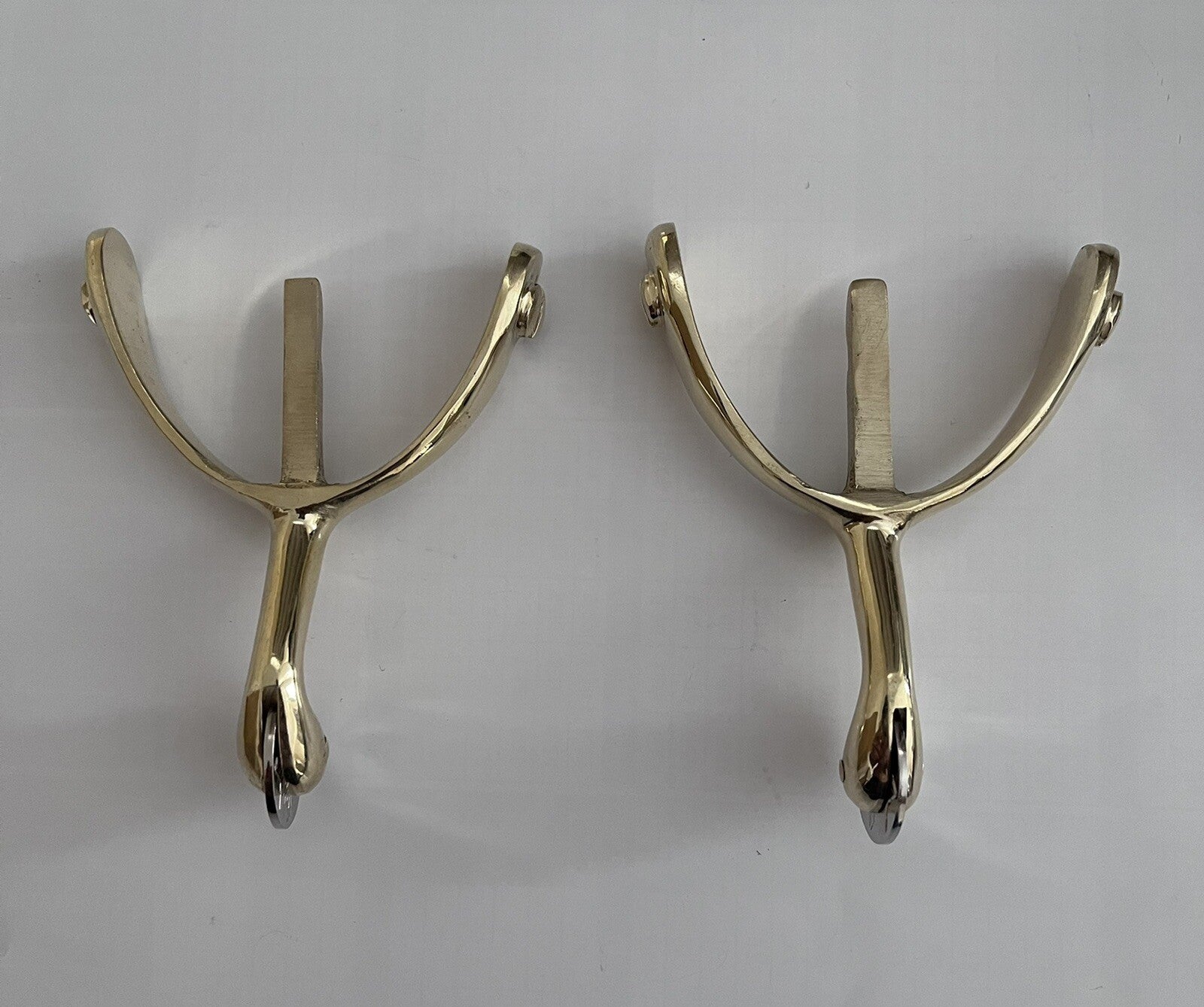 Swan Neck Spurs Solid Brass Metal (Pair) British Army/ Military Boots/ Shoes