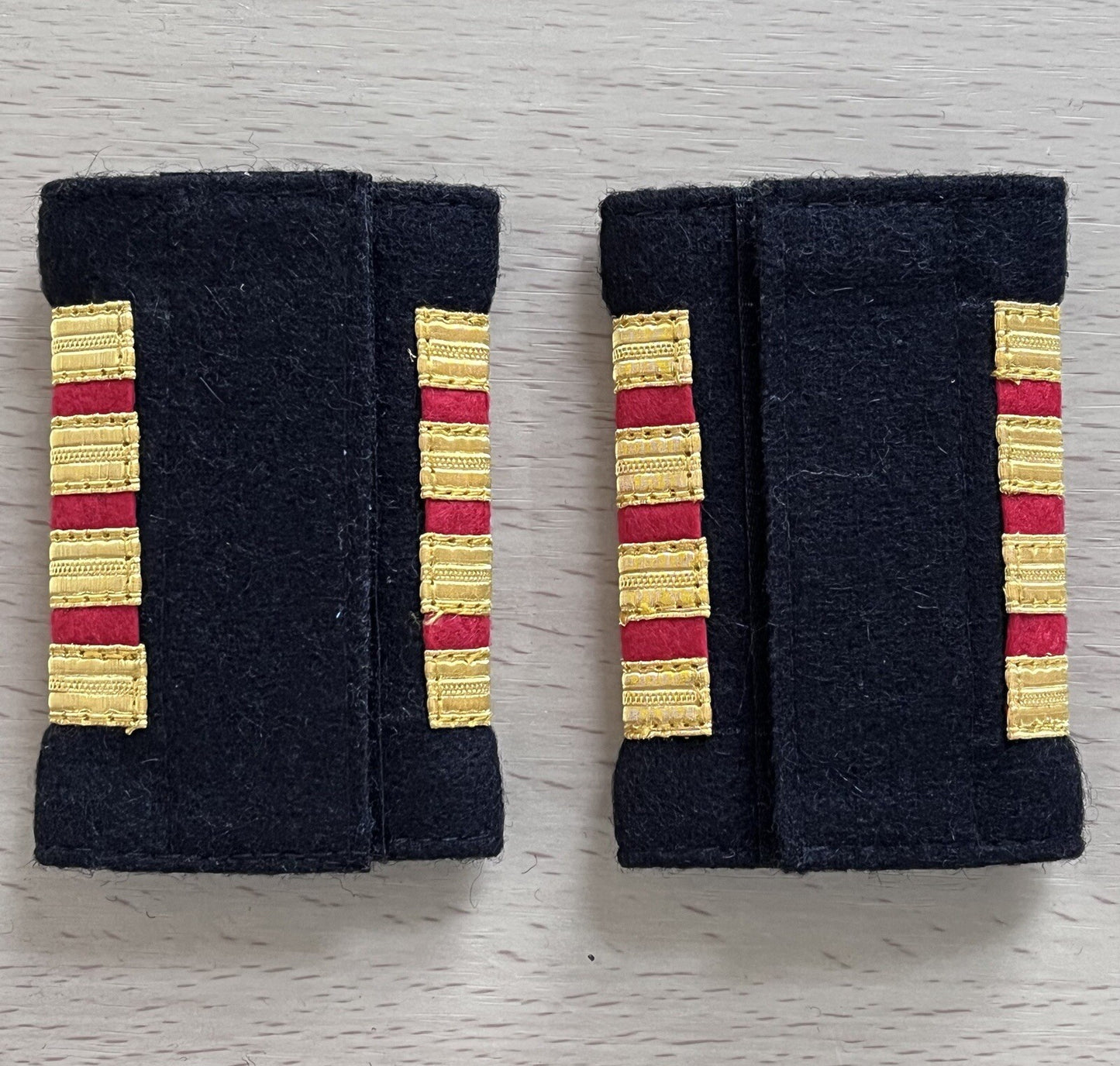 Aviation /Medical Gold Bar On Red Epaulettes Slip On
