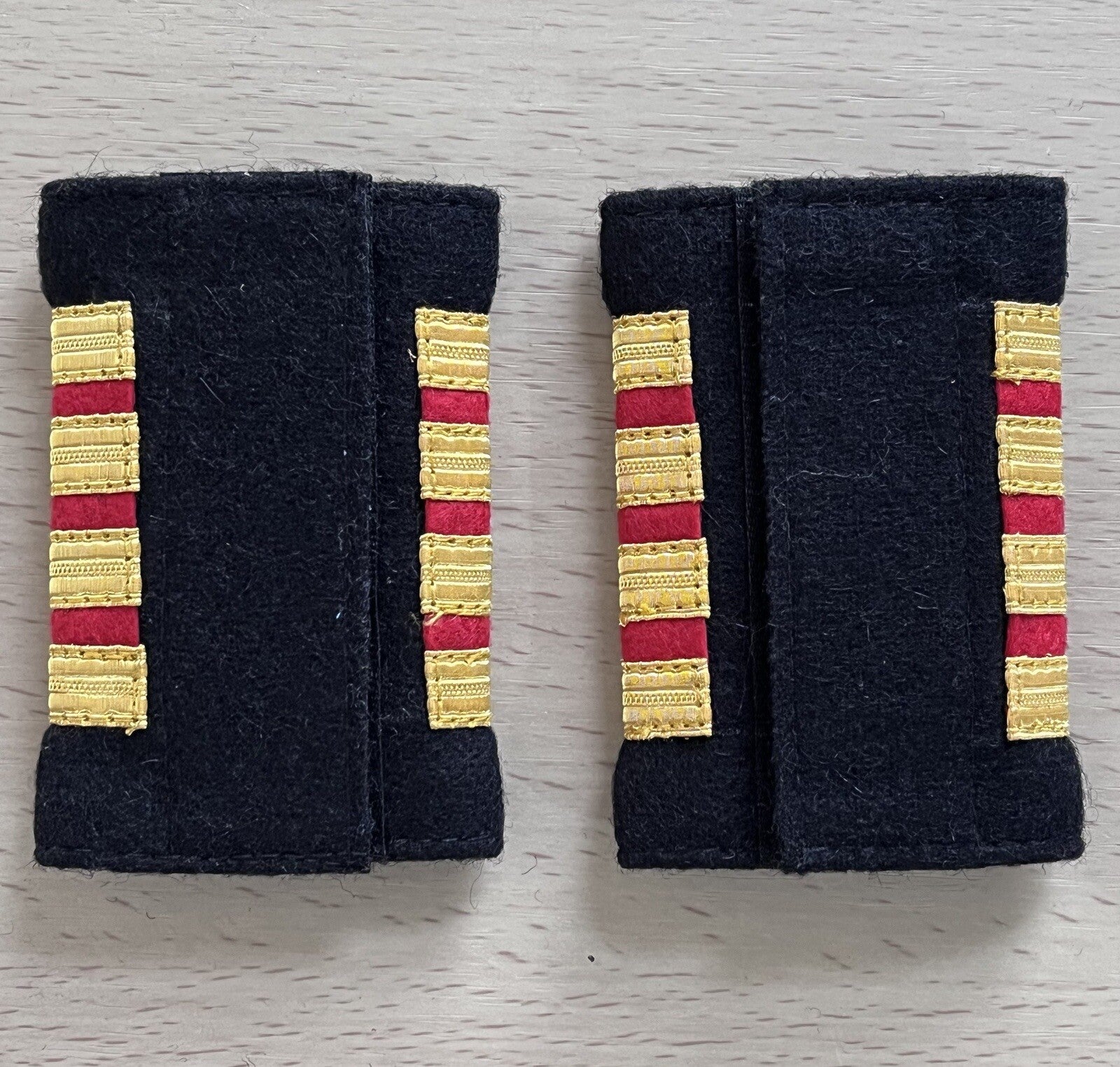 Aviation /Medical Gold Bar On Red Epaulettes Slip On