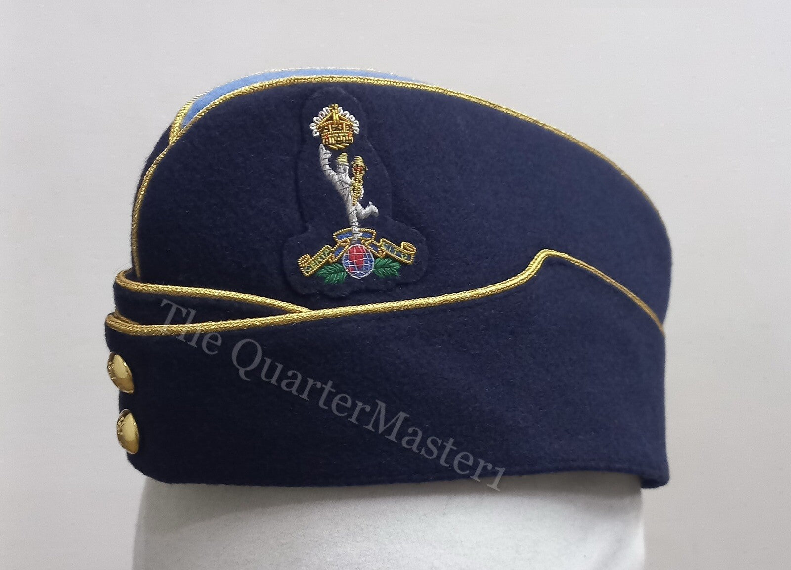 Royal Signals Officers Side Hat /Cap 100% Wool /Melton King's Crown ( Brand New)