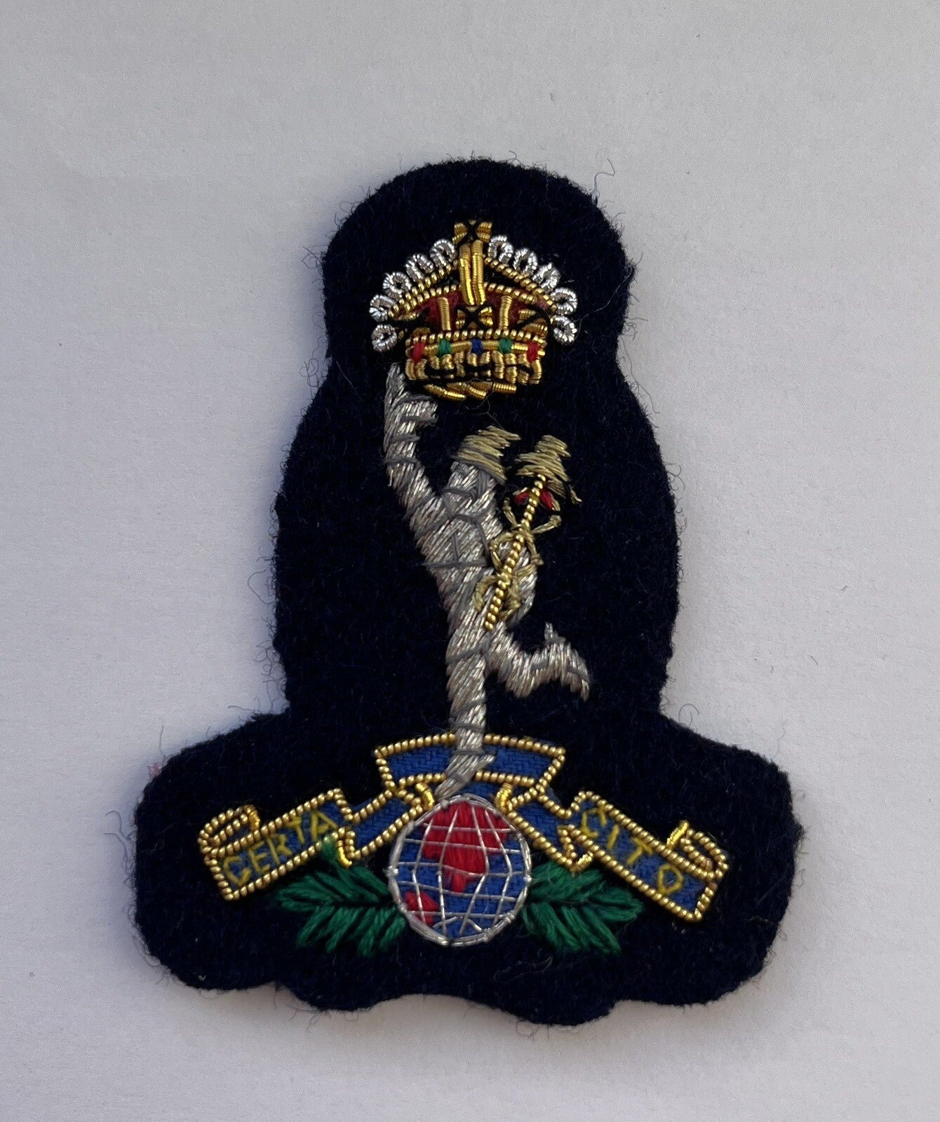 ROYAL SIGNALS Officer,s Embroidered Cap Badge, Beret/Hat/side cap King’s Crown