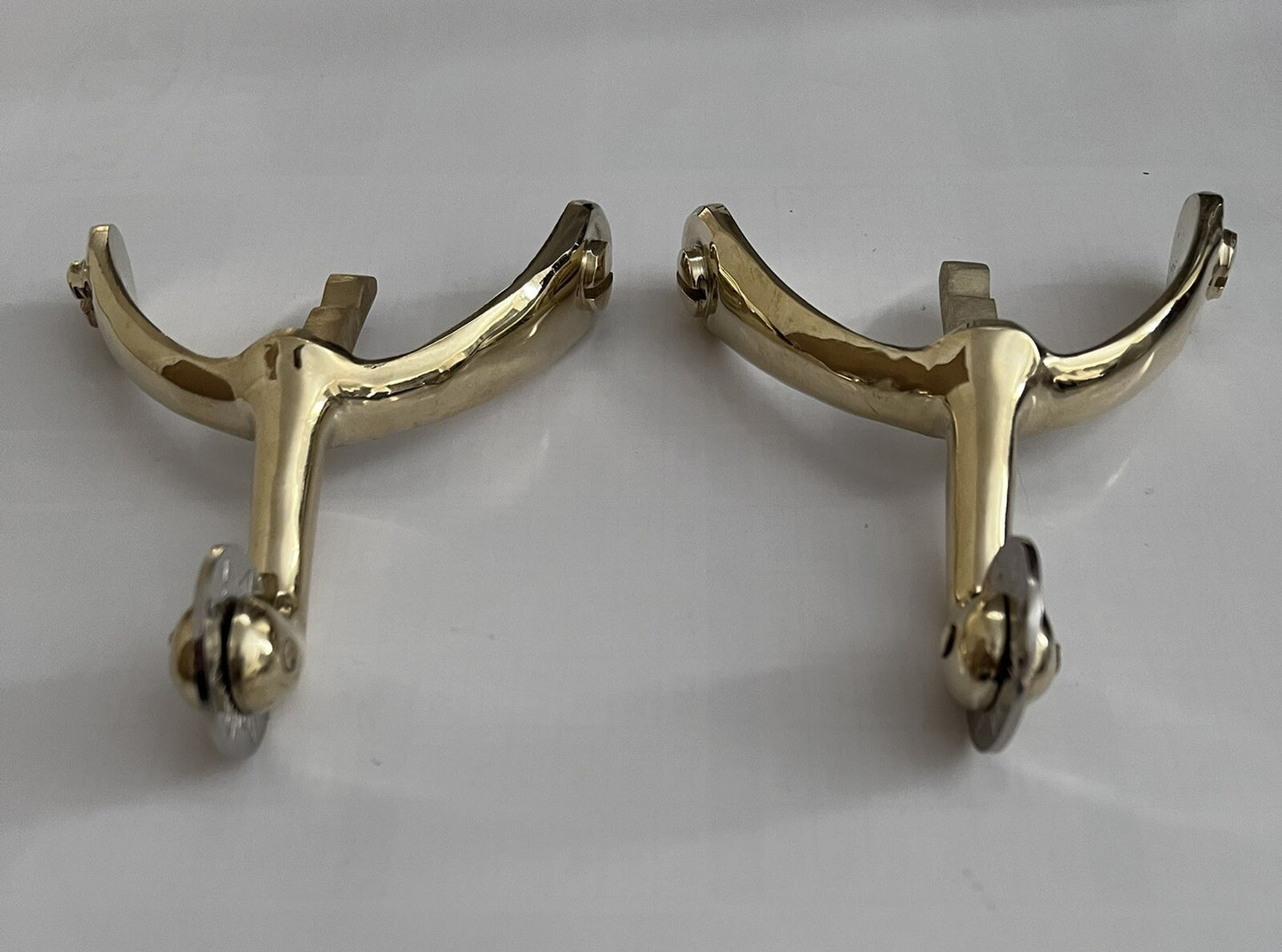 Swan Neck Spurs Solid Brass Metal (Pair) British Army/ Military Boots/ Shoes