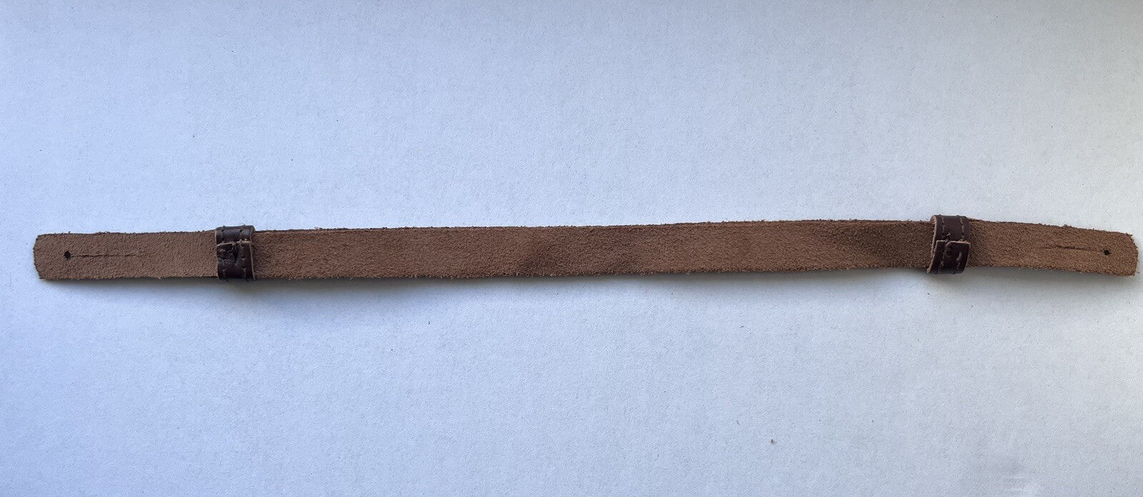 Military Forces Peaked Cap Chin Strap Brown Genuine Leather Adjustable Loops