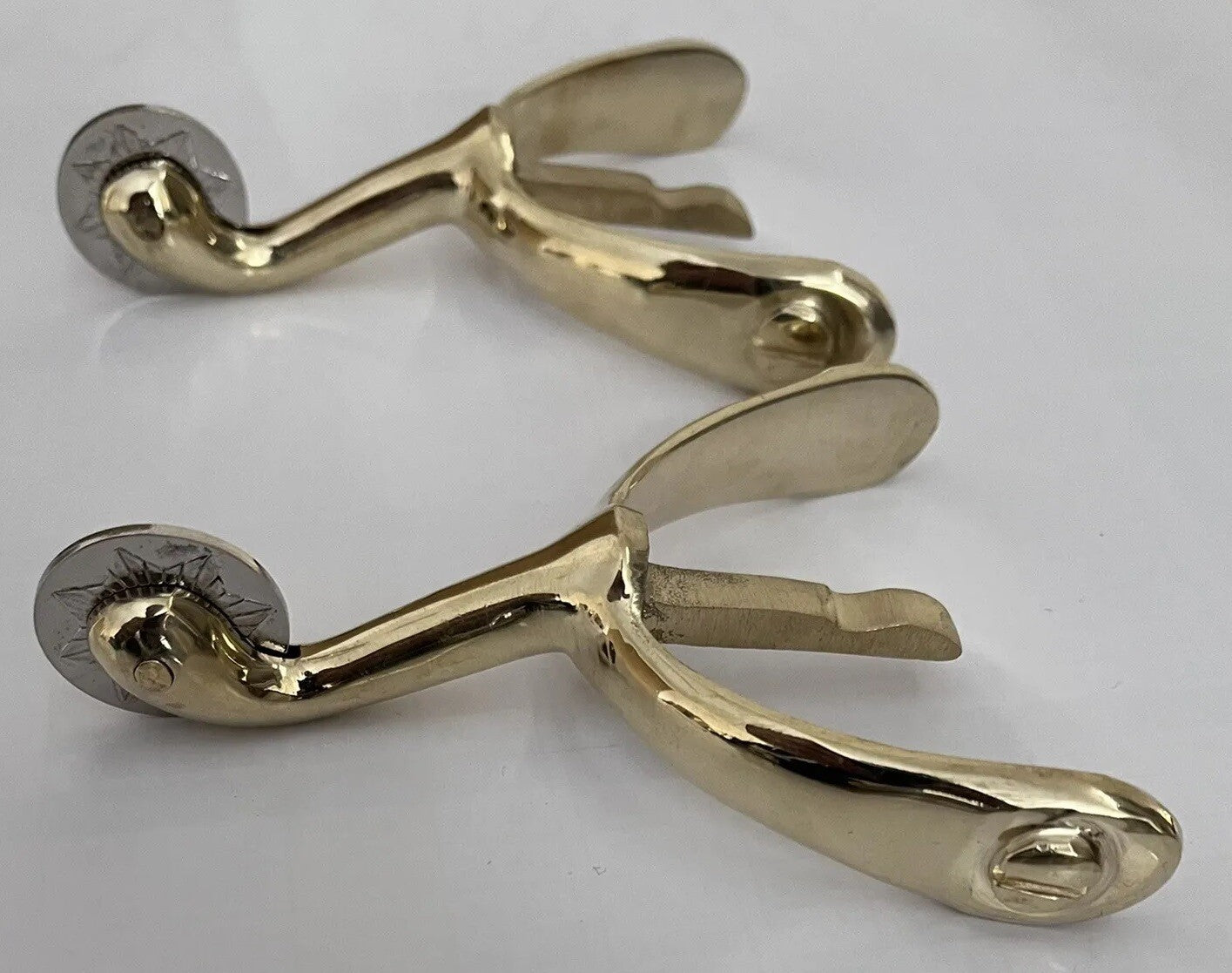 Swan Neck Spurs Solid Brass Metal (Pair) British Army/ Military Boots/ Shoes