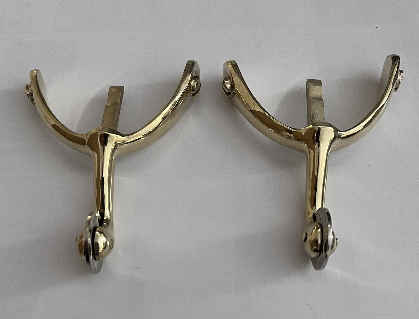 Swan Neck Spurs Solid Brass Metal (Pair) British Army/ Military Boots/ Shoes