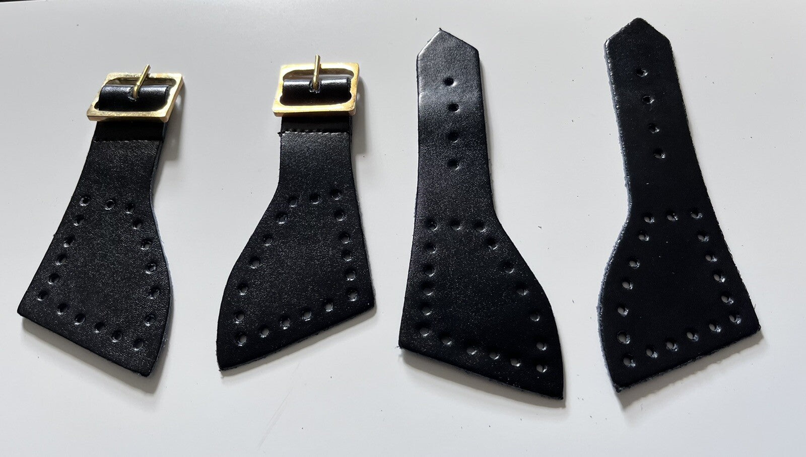 Foot straps Genuine Black Leather Mess Dress /overalls Foot Straps Brass Buckles