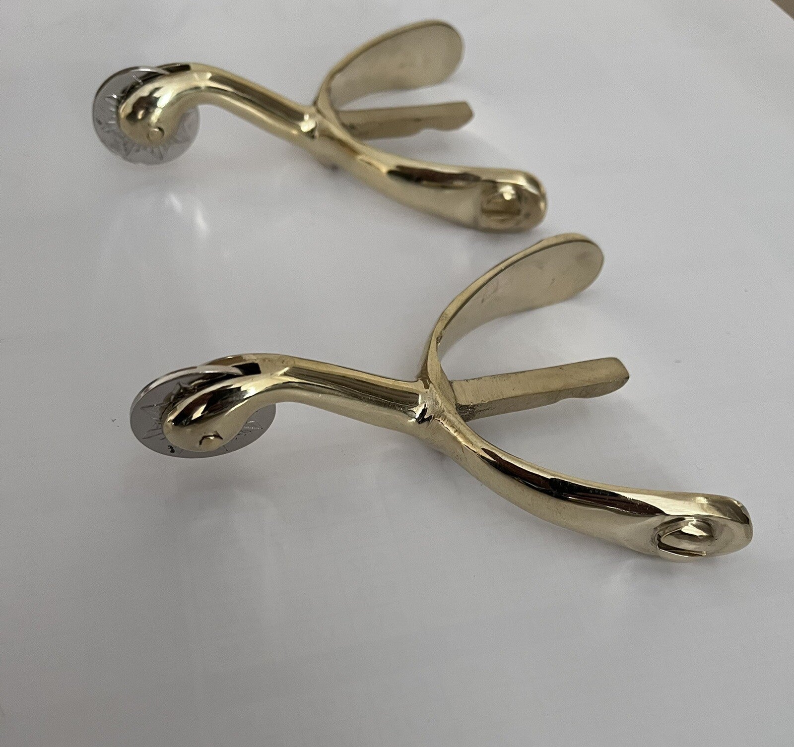 Swan Neck Spurs Solid Brass Metal (Pair) British Army/ Military Boots/ Shoes