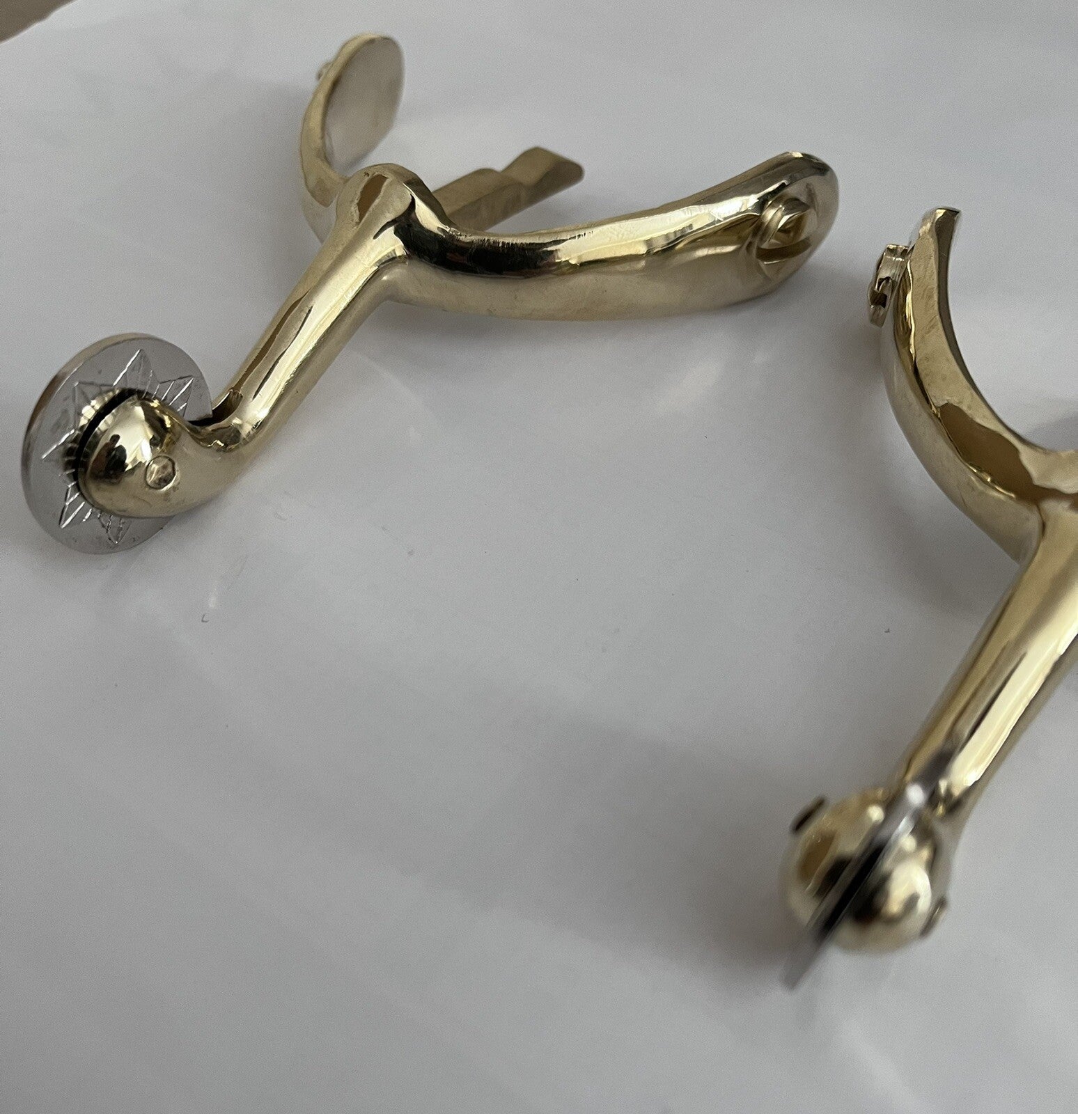 Swan Neck Spurs Solid Brass Metal (Pair) British Army/ Military Boots/ Shoes
