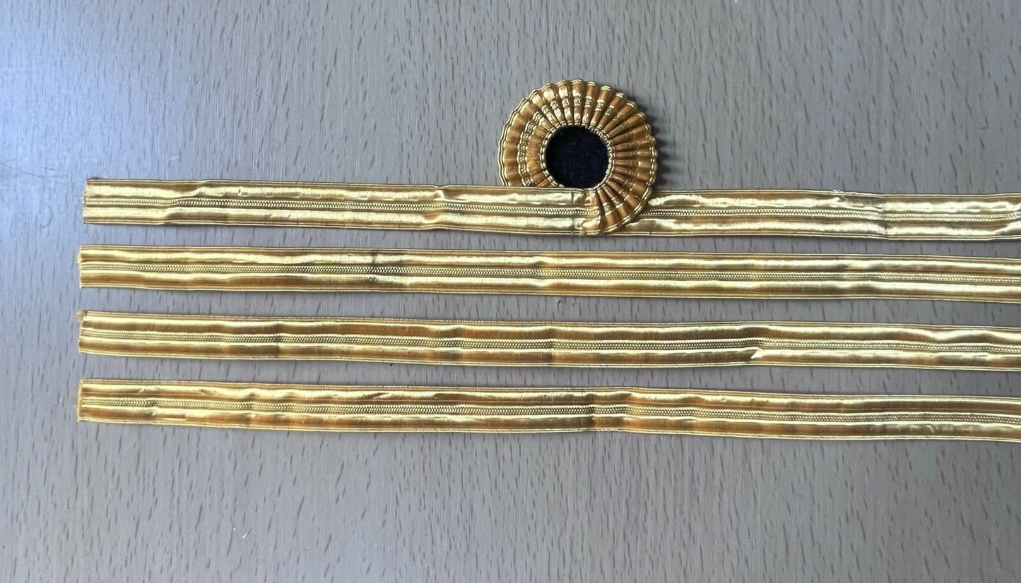 Royal Navy Sleeve Cuff Curls Gold RN Sub Lieutenant ( Pair )