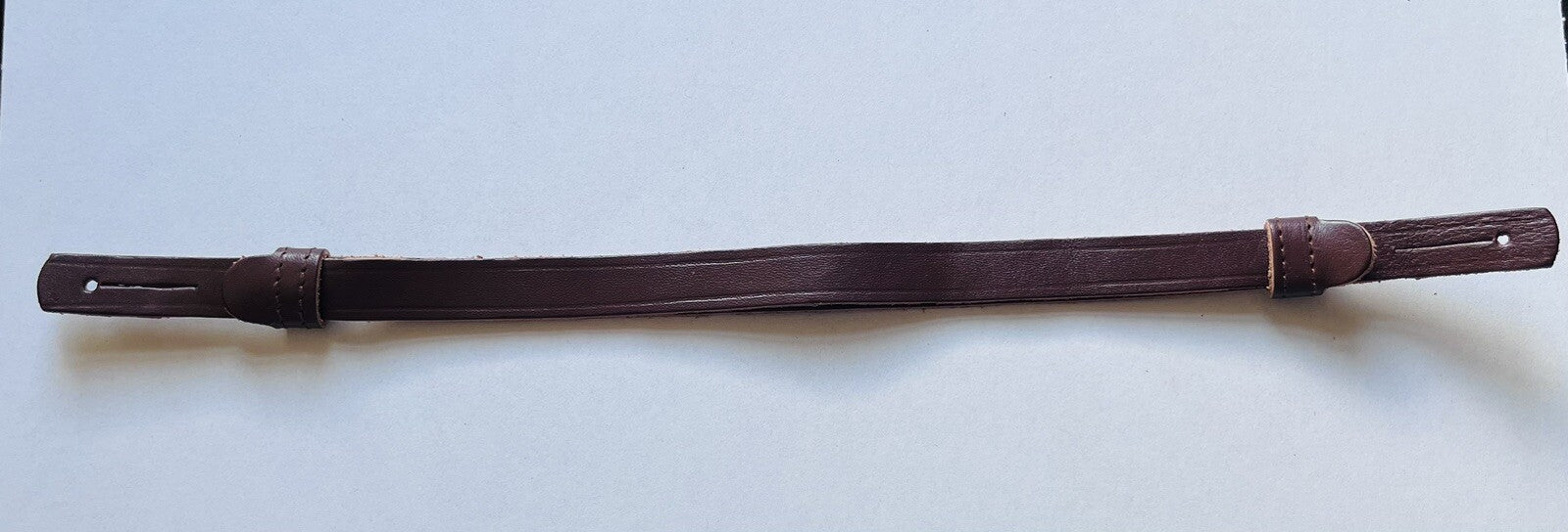 Military Forces Peaked Cap Chin Strap Brown Genuine Leather Adjustable Loops