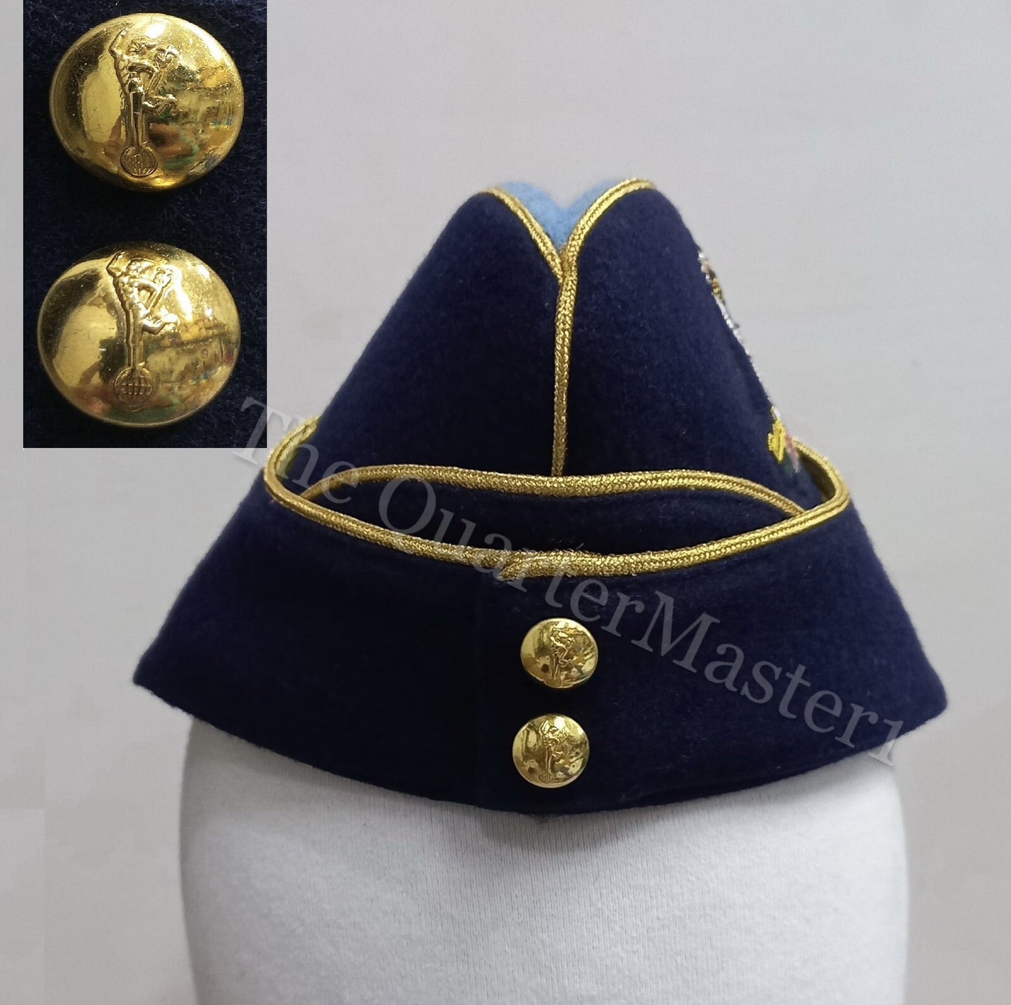 Royal Signals Officers Side Hat /Cap 100% Wool /Melton King's Crown ( Brand New)