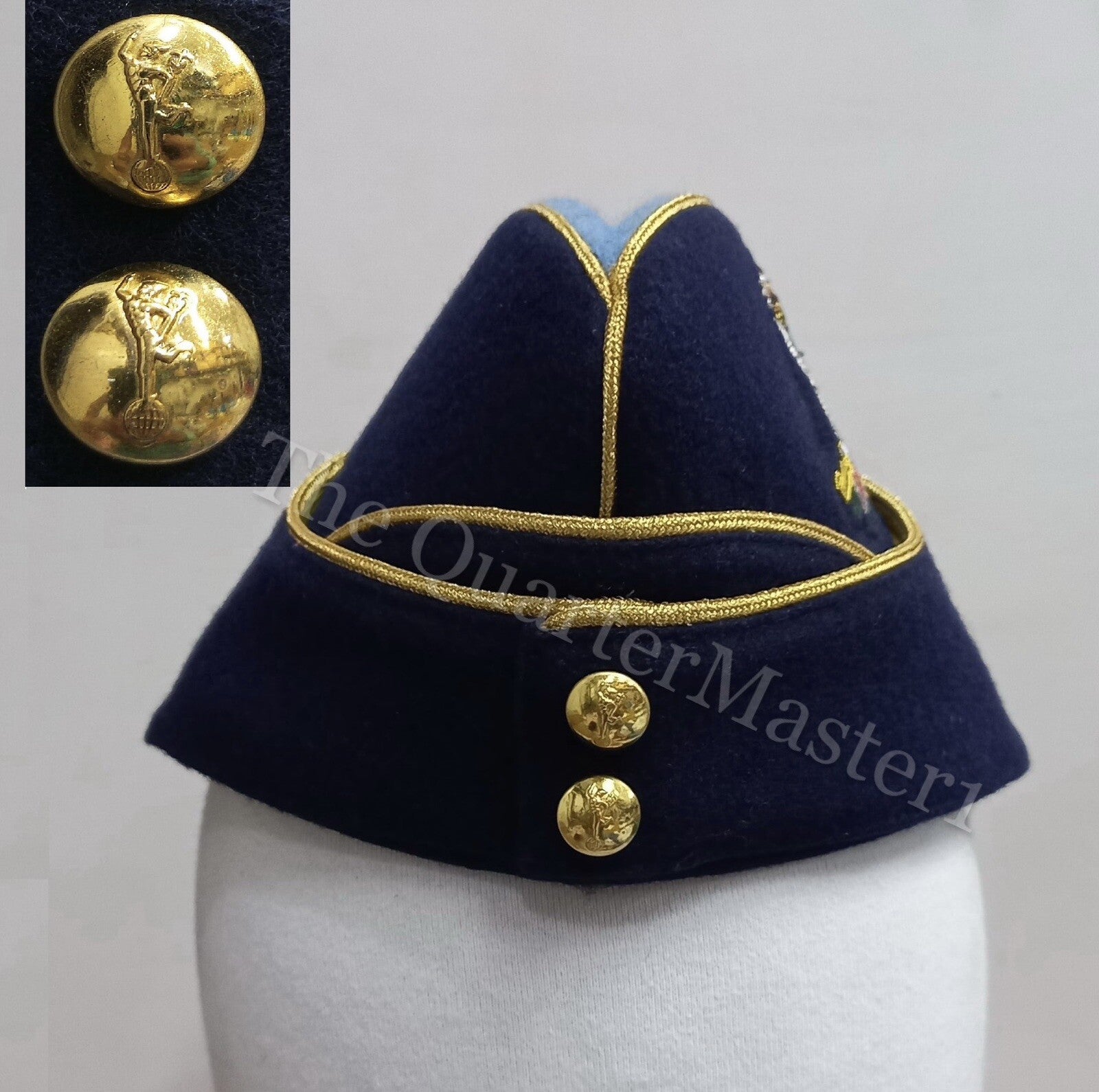 Royal Signals Officers Side Hat /Cap 100% Wool /Melton King's Crown ( Brand New)