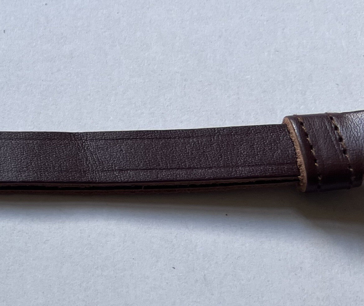 Military Forces Peaked Cap Chin Strap Brown Genuine Leather Adjustable Loops