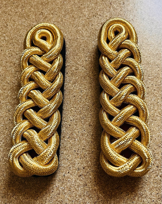 Royal Horse Artillery Shoulder Cords Gold Wire Braid Leather Backing Attachments