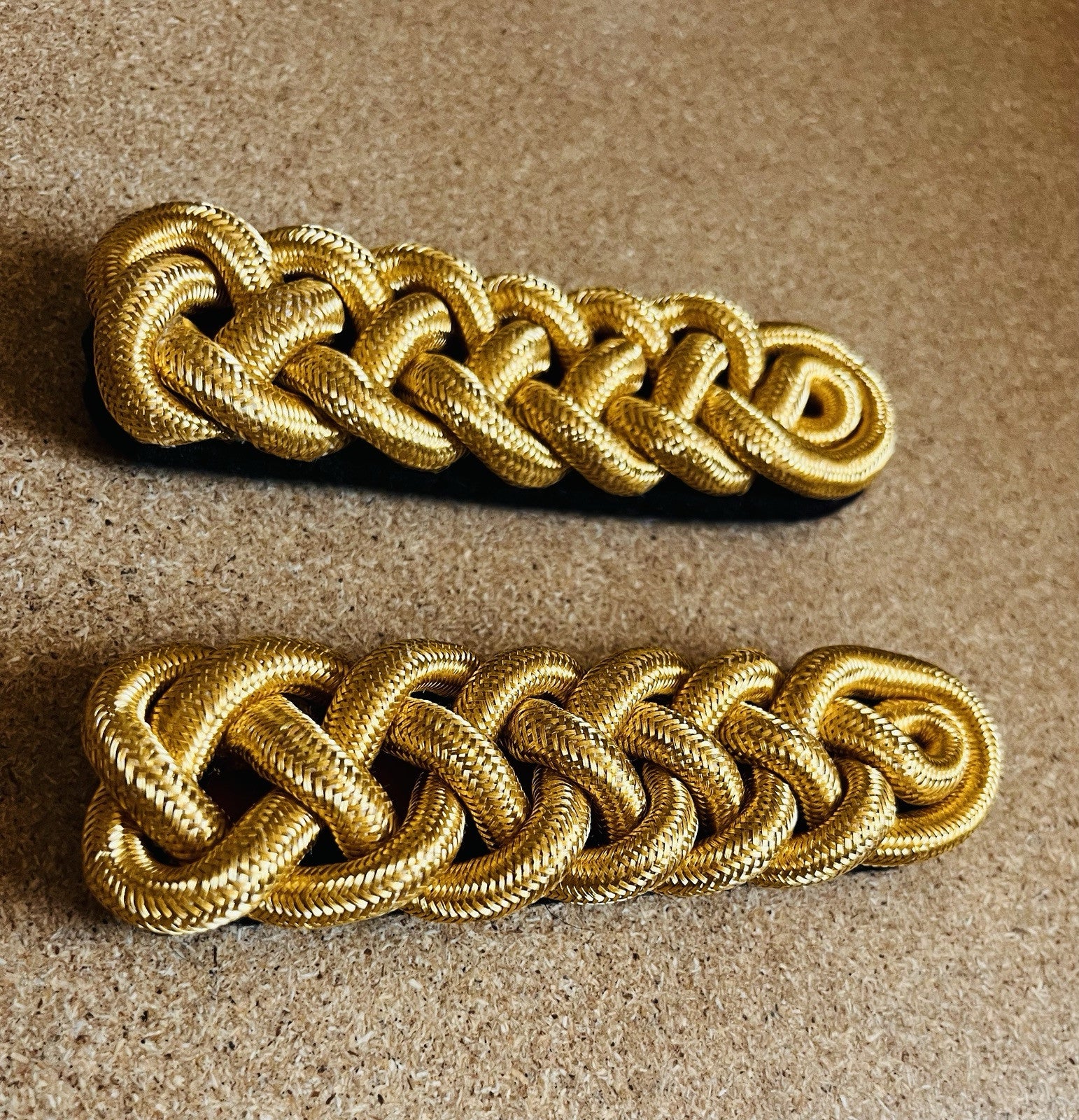 Royal Horse Artillery Shoulder Cords Gold Wire Braid Leather Backing Attachments