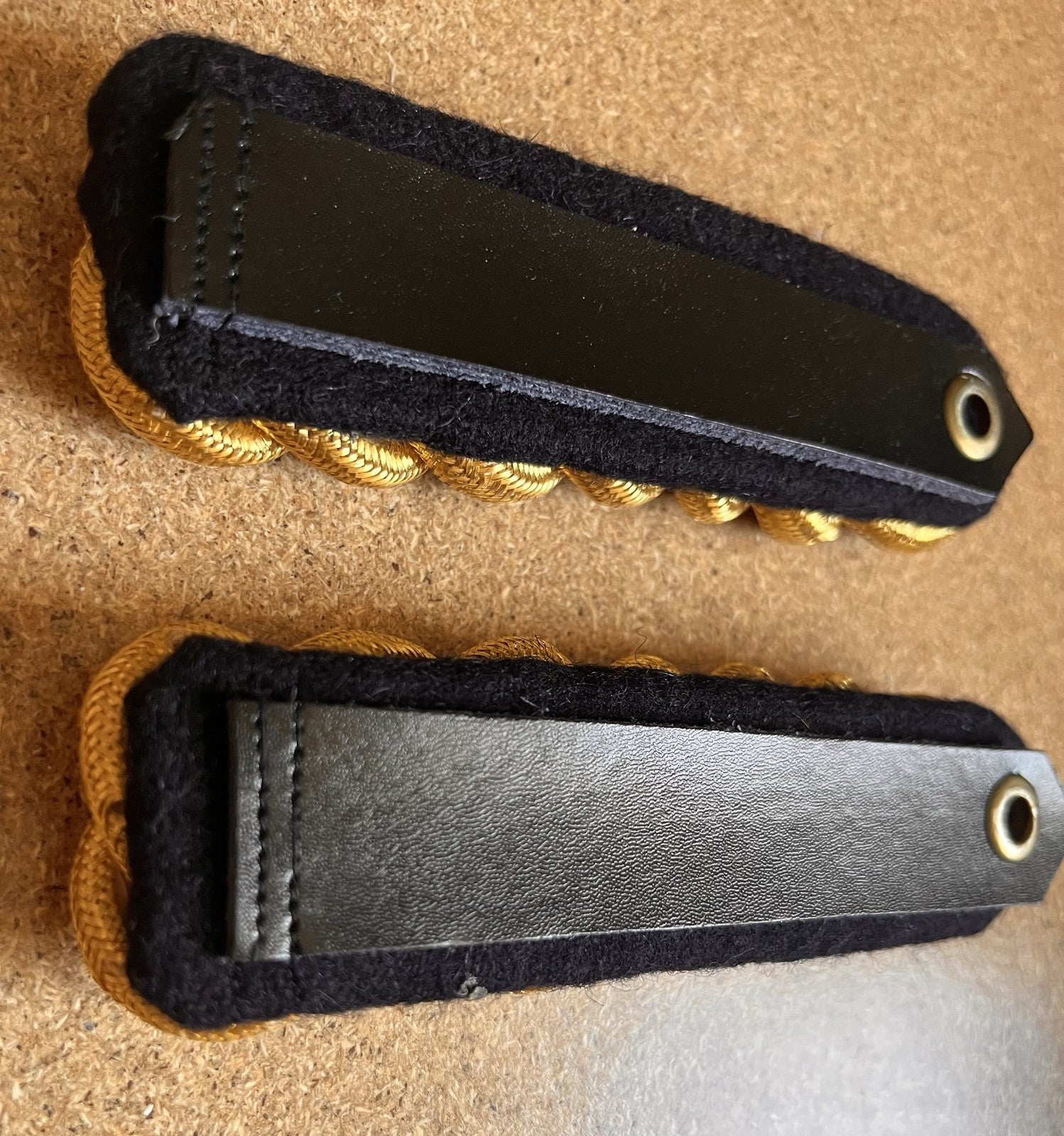 Royal Horse Artillery Shoulder Cords Gold Wire Braid Leather Backing Attachments