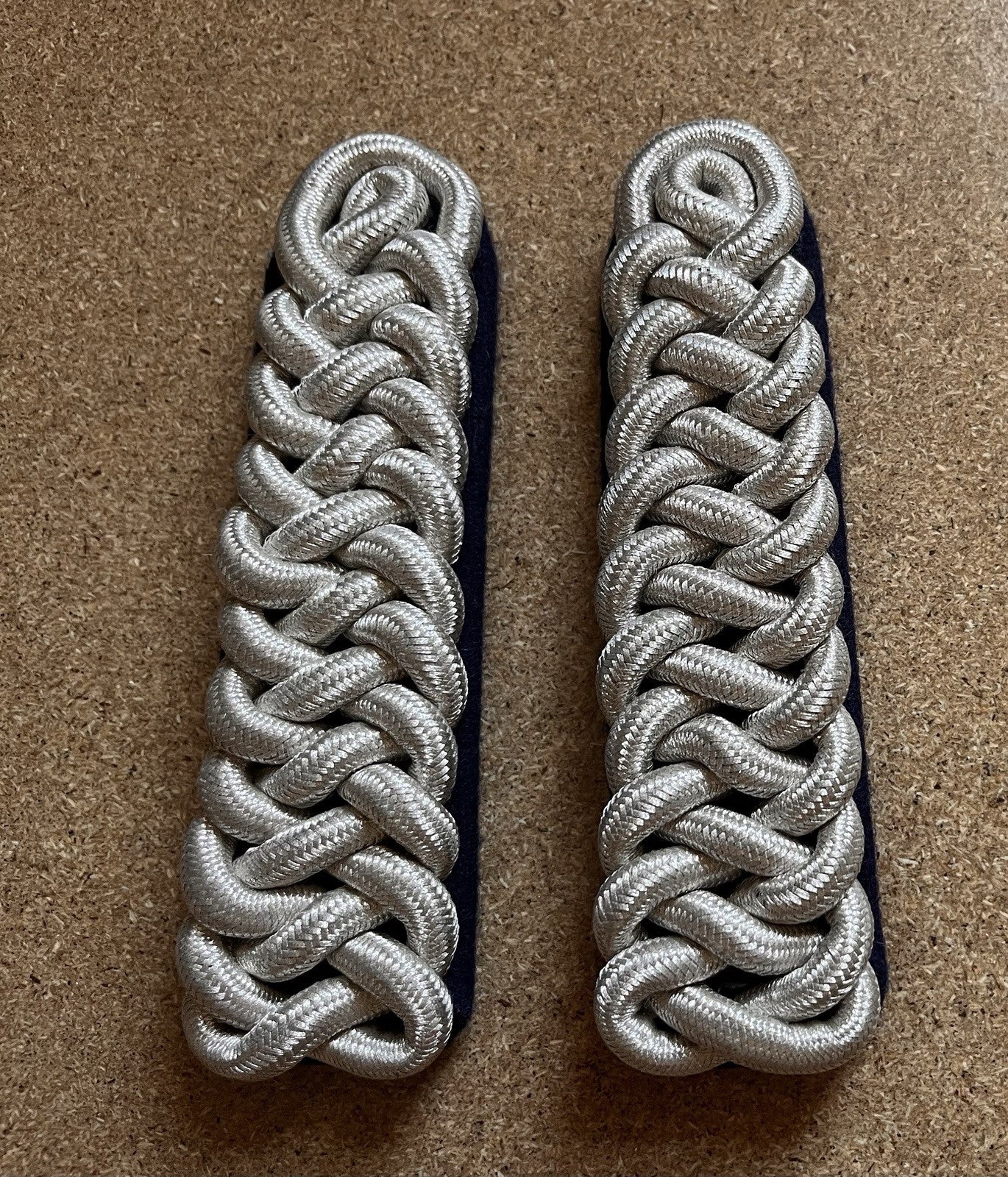 Royal Horse Artillery Shoulder Cords Silver Wire Braid With Backing Attachments