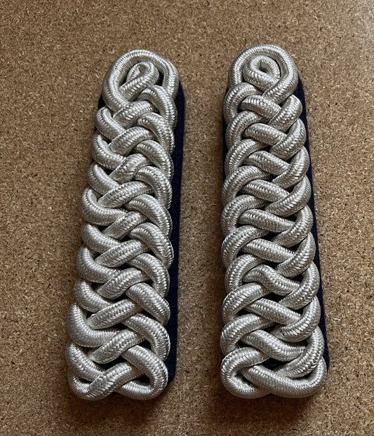 Royal Horse Artillery Shoulder Cords Silver Wire Braid With Backing Attachments